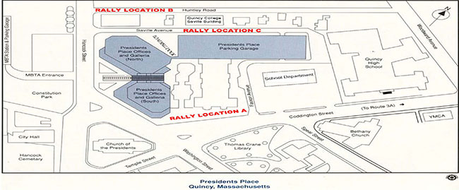 Presidents Place Evacuation Rally Location Map