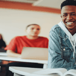 Students are studying in the classroom.